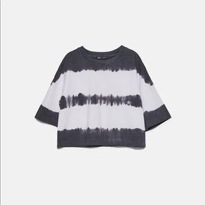 Zara // Cropped tie dye tee